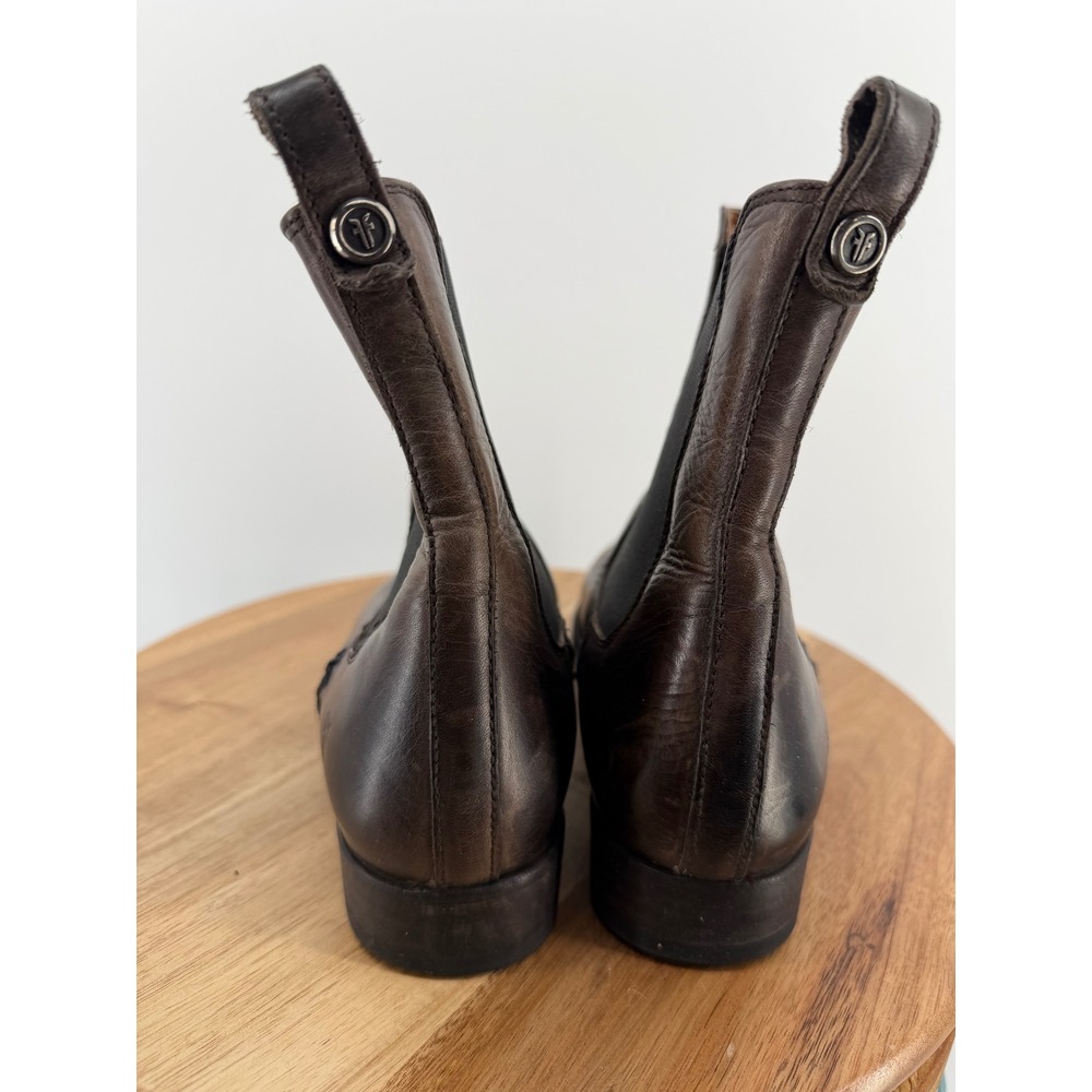 Frye Women Dark Brown Distressed Leather Chelsea Boots 3475454 SLT Size 7.5 B - Picture 2 of 12